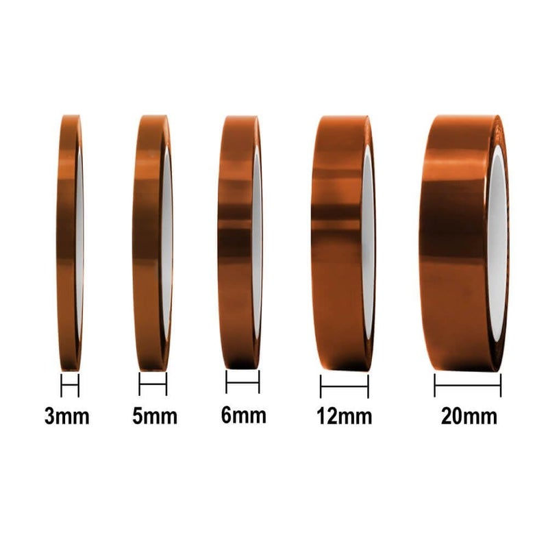 selizo High Temp Tape, 5 Pack Multi â€“ Sized 1/8â€, 15/64â€, 15/64â€, 15/32â€, 5/64â€, Heat Resistance Up to 280â„ƒ (536â„‰) - Image 3